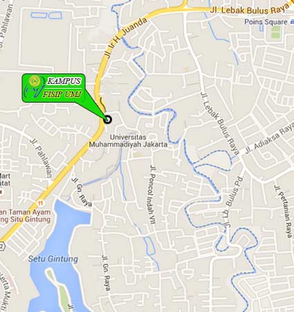 Peta Lokasi (Google Map) MIKOM FISIP UMJ Jakarta Nomor